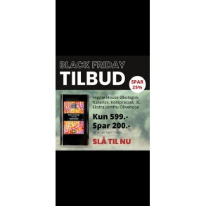 Black Friday -  kologisk Italiensk Koldpresset ekstra jomfru olivenolie 3L